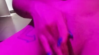 Hot latina fingers stroking pink pussy in hotel room