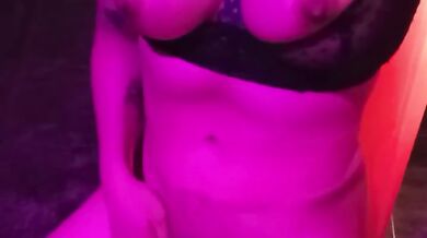 Hot latina fingers stroking pink pussy in hotel room