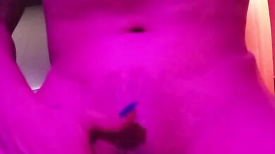 Hot latina fingers stroking pink pussy in hotel room