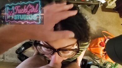 Cheating Latina girlfriend deep throat blowjob ruined by cum
