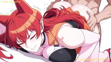 Iruma-kun ruined Azazel Ameri white background hentai blowjob rough sex
