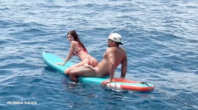Caught skinny big tits fucking in the SEA raw public boat sex