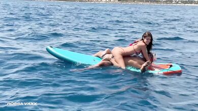 Caught skinny big tits fucking in the SEA raw public boat sex