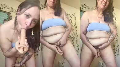 BBW Latina MILF gets drenched in her own pee desperate dildo wreckage