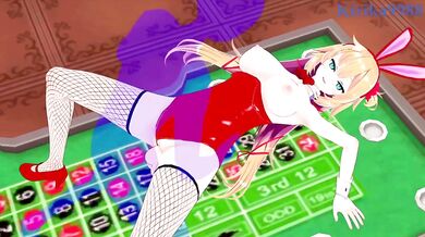 Akai Haato the Bunny Girl destroys me raw in the casino uncensored