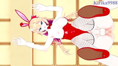 Akai Haato the Bunny Girl destroys me raw in the casino uncensored