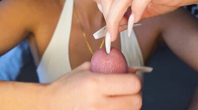 Long nails edging handjob with cum countdown destroyed