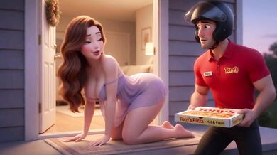 Passionate Night With Pizza Delivery Helmet In Bedroom Big Tits Solo Role Play