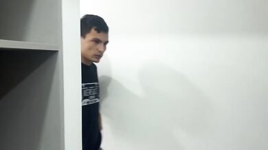 My lover fucks me raw while my tiny husband showers cum blast