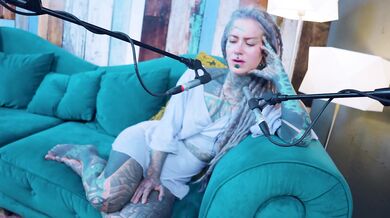 Tattooed model ASMR tease and overcome On camera passion