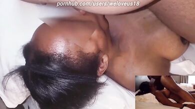 Tied to bed getting face fucked by ebony cheating wife