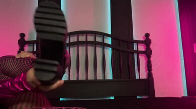 Dominatrix drips on her Latina feet while you cum twice watching her destroy you