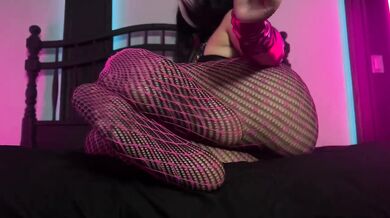 Dominatrix drips on her Latina feet while you cum twice watching her destroy you