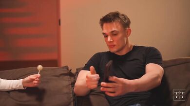 Throat wrecked teen gagging on thick cock facial ruined by cum blast