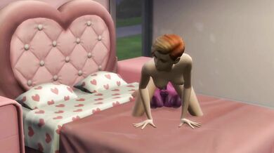 Petite redhead destroyed by wicked whims dildo in Sims 4