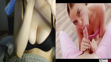 Cute Futa Blows Guy Then Gets Facial Cumshot Overflowing Her Face