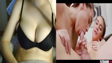Cute Futa Blows Guy Then Gets Facial Cumshot Overflowing Her Face