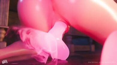 She squirted loud on the animated dildo till it was soaked
