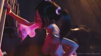 She squirted loud on the animated dildo till it was soaked