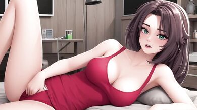 Catgirl schoolgirl rides massive cock in library bedroom creampie