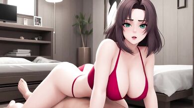 Catgirl schoolgirl rides massive cock in library bedroom creampie