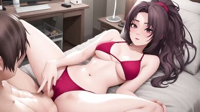 Catgirl schoolgirl rides massive cock in library bedroom creampie