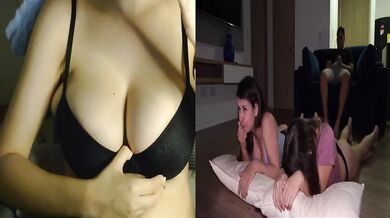 Sneaking into my stepsis room and double creampie fucking her bestie raw