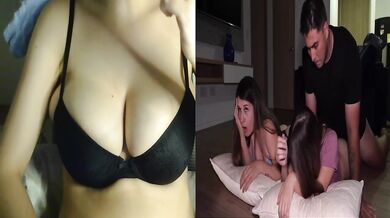 Sneaking into my stepsis room and double creampie fucking her bestie raw