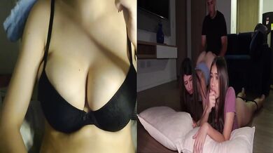 Sneaking into my stepsis room and double creampie fucking her bestie raw