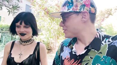 Petite goth alt girl gets drilled raw on street by stranger