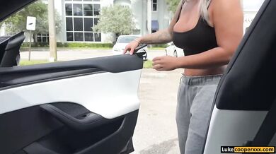50 Shades of Cream Big Tits Amateurs Fucked Raw By Her Driver