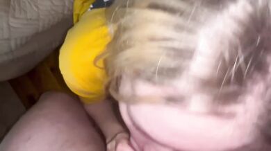 Hot home sex with a slut big ass blonde gets throat fucked real couple deep throat