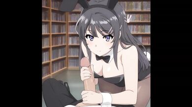 Bunny Girl Mai Sakurajima Roughly Fucked Hard in the Library Creampie Hentai