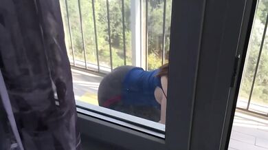 Her leggings ripped by brutal rough fuck