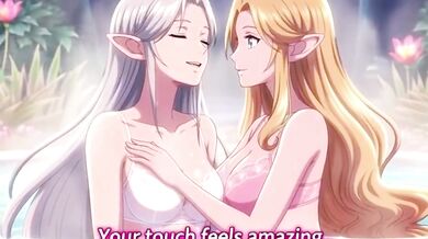 Two gorgeous lesbians melt in a hot springs orgy wet pussy squirt