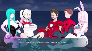 Truth or Dare ends with massive cock gagging in bathroom blowjob hentai game