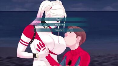Truth or Dare ends with massive cock gagging in bathroom blowjob hentai game