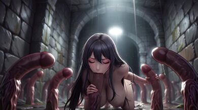 Huge growing tentacles destroy massive pussy in hentai monster fuck