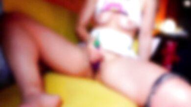 Eggplant meets juicy amateur squirted hard in squirt heaven