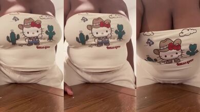 Big tits bouncing in crop top white shirt no bra you promise won’t cum late night sex