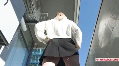 Bare Pussy Flashing Under Mini Skirt No Panties Russian Milf Public Tease
