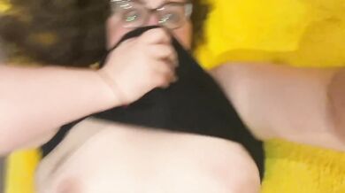 Nerdy girl with big tits gets face fucked missionary by stranger on first Tinder date