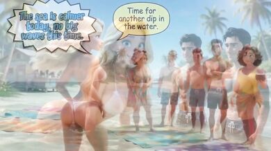 Married Blonde's Beach Tease Leads to Wild House Game with Husband and Young Men