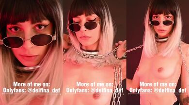 Delfina's Tight Naked Tits Chained Glistening Under Strap