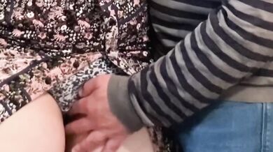 Stranger fingers my pussy under skirt in public till I cum hard