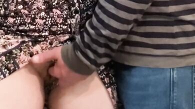 Stranger fingers my pussy under skirt in public till I cum hard