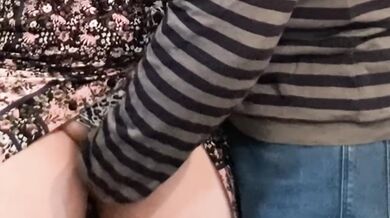 Stranger fingers my pussy under skirt in public till I cum hard
