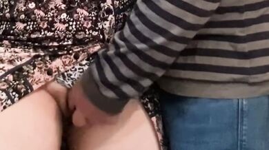 Stranger fingers my pussy under skirt in public till I cum hard