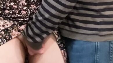 Stranger fingers my pussy under skirt in public till I cum hard