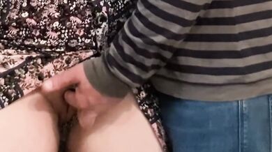 Stranger fingers my pussy under skirt in public till I cum hard